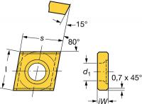 40E747 Carbide Milling Insert, 009370R14 H10