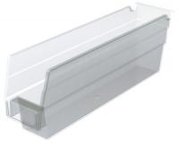 40K437 Shelf Bin, 11-5/8 x 2 3/4 x 4, Clear