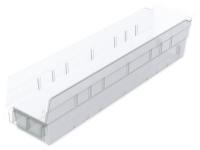 40K440 Shelf Bin, 17-7/8 x 4-1/8 x 4, Clear