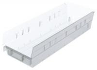 40K442 Shelf Bin, 17-7/8 x 6-5/8 x 4, Clear