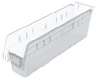 40K451 Shelf Bin, 17-5/8 x 4-1/8 x 6, Clear