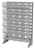 40K459 Hang Rail Syst, Sgl-Side, 24 Bins, Clear