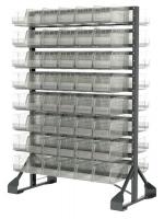 40K461 Hang Rail System, Dbl-Side, 96 Bins, Clear