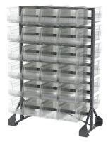 40K462 Hang Rail System, Dbl-Side, 48 Bins, Clear