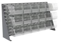 40K478 Louvered Bench Rack, 18 Bins, Clear