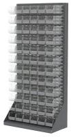 40K480 Louvered Floor Rack, 1-Side, 72 Bins, Clear
