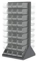 40K484 Louvered Floor Rack, 2-Side, 72 Bins, Clear