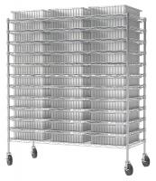 40K533 Mbl Bin Shelving, Wire, 60x24, 36 Bins, Clr