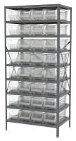 40K534 Bin Shelving, Steel, 36x24x79, 32 Bins, Clr