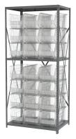 40K535 Bin Shelving, Steel, 36x24x79, 24 Bins, Clr