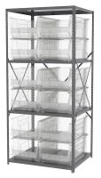 40K539 Bin Shelving, Steel, 36x30x79, 12 Bins, Clr