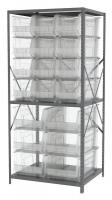 40K540 Bin Shelving, Steel, 36x30x79, 18 Bins, Clr