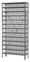 40K542 Bin Shelving, Steel, 36x12x79, 96 Bins, Clr