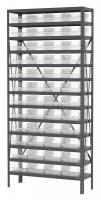 40K544 Bin Shelving, Steel, 36x12x79, 48 Bins, Clr