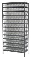 40K546 Bin Shelving, Steel, 36x18x79, 96 Bins, Clr