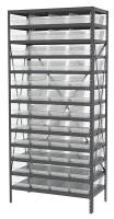 40K548 Bin Shelving, Steel, 36x18x79, 48 Bins, Clr