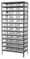 40K549 Bin Shelving, Steel, 36x18x79, 36 Bins, Clr