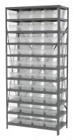 40K554 Bin Shelving, Steel, 36x18x79, 40 Bins, Clr