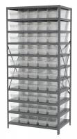 40K556 Bin Shelving, Steel, 36x24x79, 50 Bins, Clr