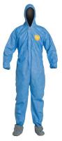 40L017 Hooded Disp. Coverall, Blue, 3XL, PK 25