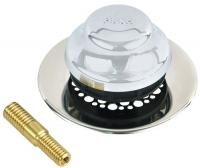 40L397 Bathtub Stopper and Drain, Push Pull, Grid