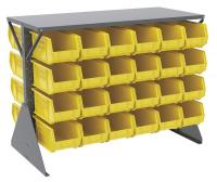 40L686 Lvrd Floor Rk, Double-Sd, 48 Bins, Yellow