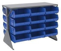 40L687 Lvrd Floor Rk, Double-Sided, 24 Bins, Blue