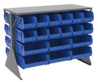 40L691 Lvrd Floor Rk, Double-Sided, 36 Bins, Blue