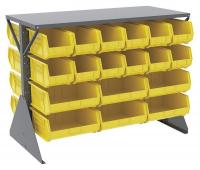 40L694 Lvrd Floor Rk, Double-Sd, 36 Bins, Yellow