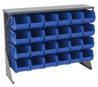 40L695 Lvrd Floor Rk, Single-Sided, 24 Bins, Blue