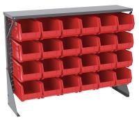 40L696 Lvrd Floor Rk, Single-Sided, 24 Bins, Red