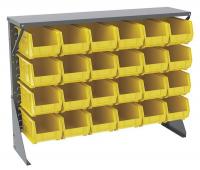 40L698 Lvrd Floor Rk, Single-Sd, 24 Bins, Yellow