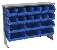 40L704 Lvrd Floor Rk, Single-Sided, 18 Bins, Blue