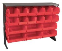 40L705 Lvrd Floor Rk, Single-Sided, 18 Bins, Red