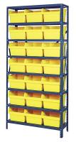 40N219 Bin Shelving, Steel, 36x18x75, 21 Bins, Ylw