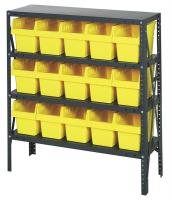 40N221 Bin Shelving, Steel, 36x18x39, 15 Bins, Ylw