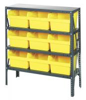 40N223 Bin Shelving, Steel, 36x18x39, 9 Bins, Ylw