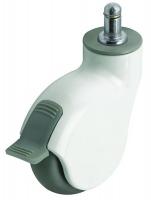 40N450 Twin Whl Swivel Stem Caster, Brake, 110 lb