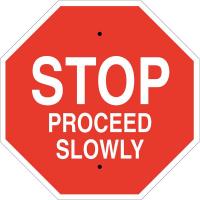 40R401 Stop Sign, 18 x 18In, White/Red