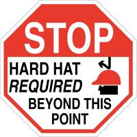 40R418 Safety Sign, 18 x 18In, Black and Red/Wht