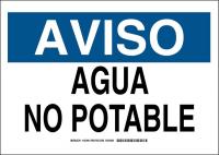 40T018 Warning Sign, 7 x 10In, Blk and Blue/White