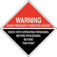 40V252 Warning Sign, 18 x 18In, Blk and Red/Wht