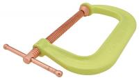 41D482 C-Clamp, Spark Duty, 10 in, Hi-Vis Yellow