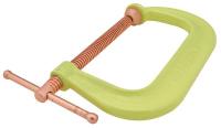 41D483 C-Clamp, Spark Duty, 12 in, Hi-Vis Yellow