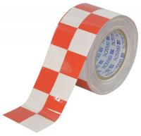 41E559 Aisle Marking Tape, 3In W, 100Ft L, Red/Wht