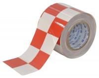 41E560 Aisle Marking Tape, 4In W, 100Ft L, Red/Wht