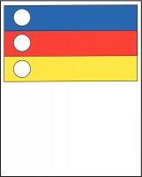 41F234 Label, Vinyl, Red/Blue/Yellow/White