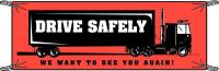 41F295 Safety Banner, 3-1/2 x 10 ft., Vinyl