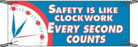 41F299 Safety Banner, 3-1/2 x 10 ft., Vinyl