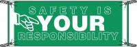 41F301 Safety Banner, 3-1/2 x 10 ft., Vinyl